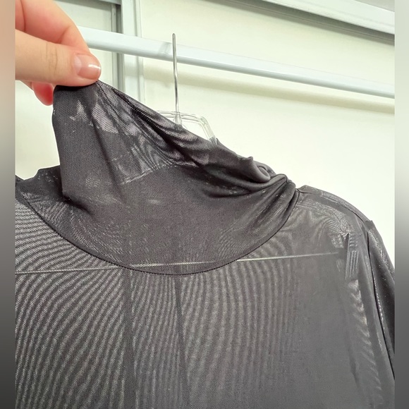 Eloquii Black Mesh Turtleneck Dress - Picture 5 of 9